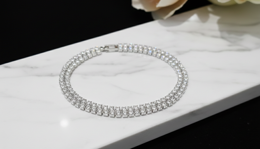 Dazzling Double-Row Crystal Tennis Bracelet