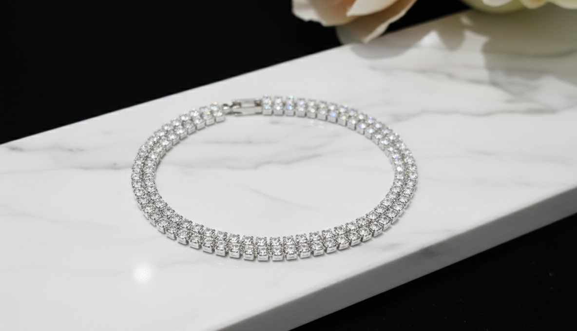 Dazzling Double-Row Crystal Tennis Bracelet