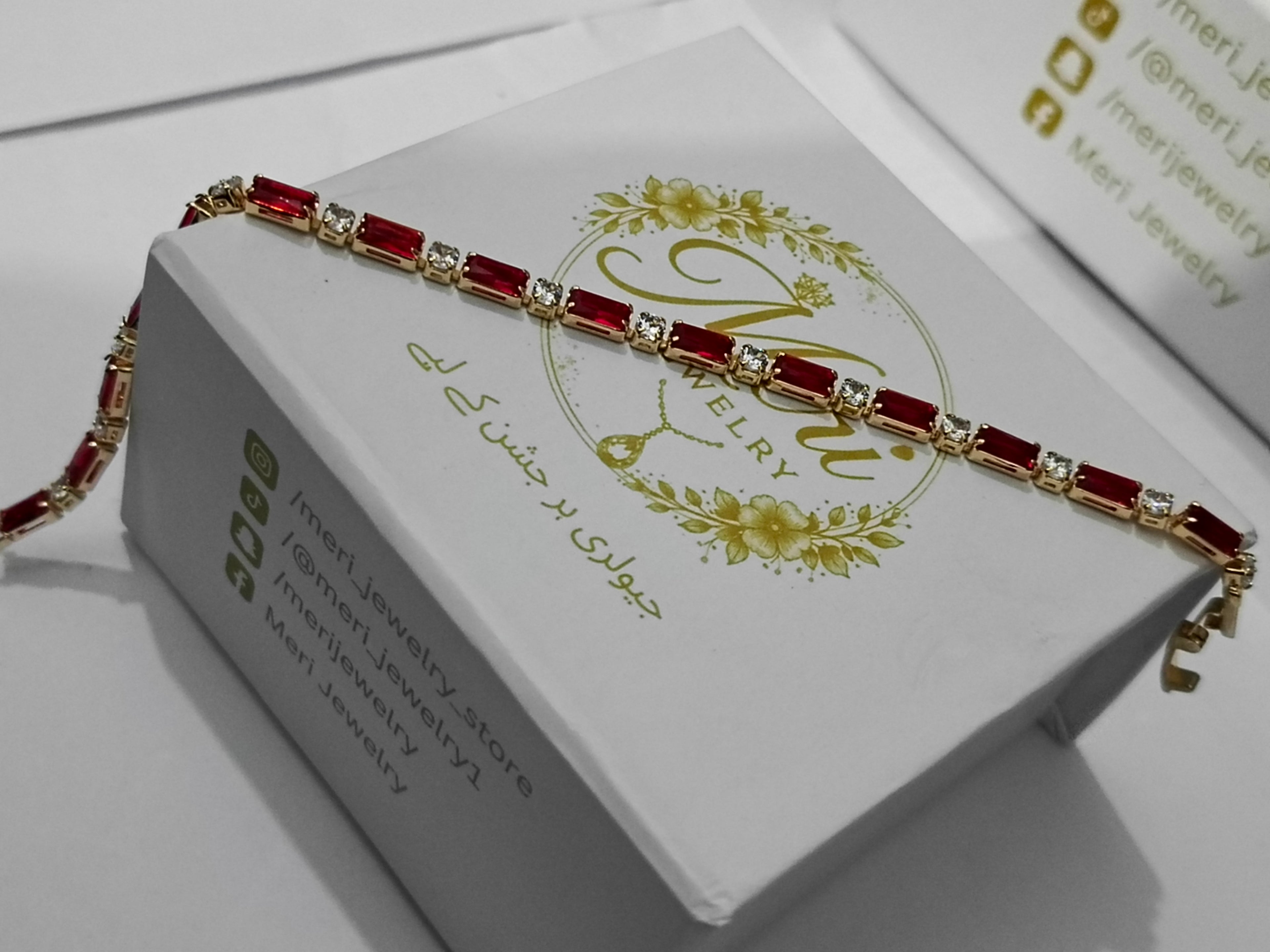 Elegant Ruby Red Crystal Tennis Bracelet