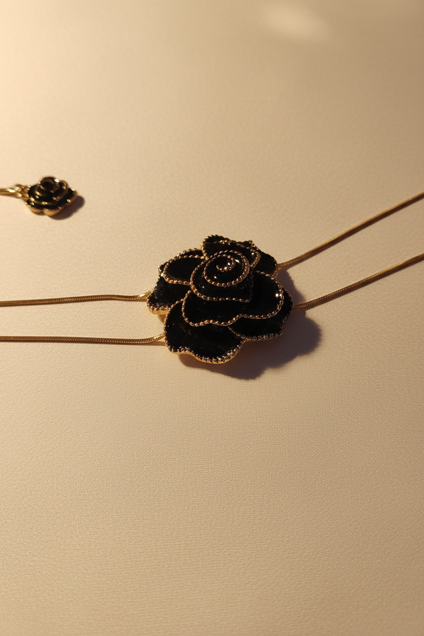 Black Rose Gold-Plated Necklace