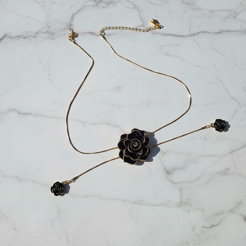 Black Rose Gold-Plated Necklace
