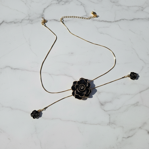 Black Rose Gold-Plated Necklace