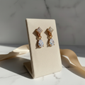 Crystal Drop Earrings - Marble Surface