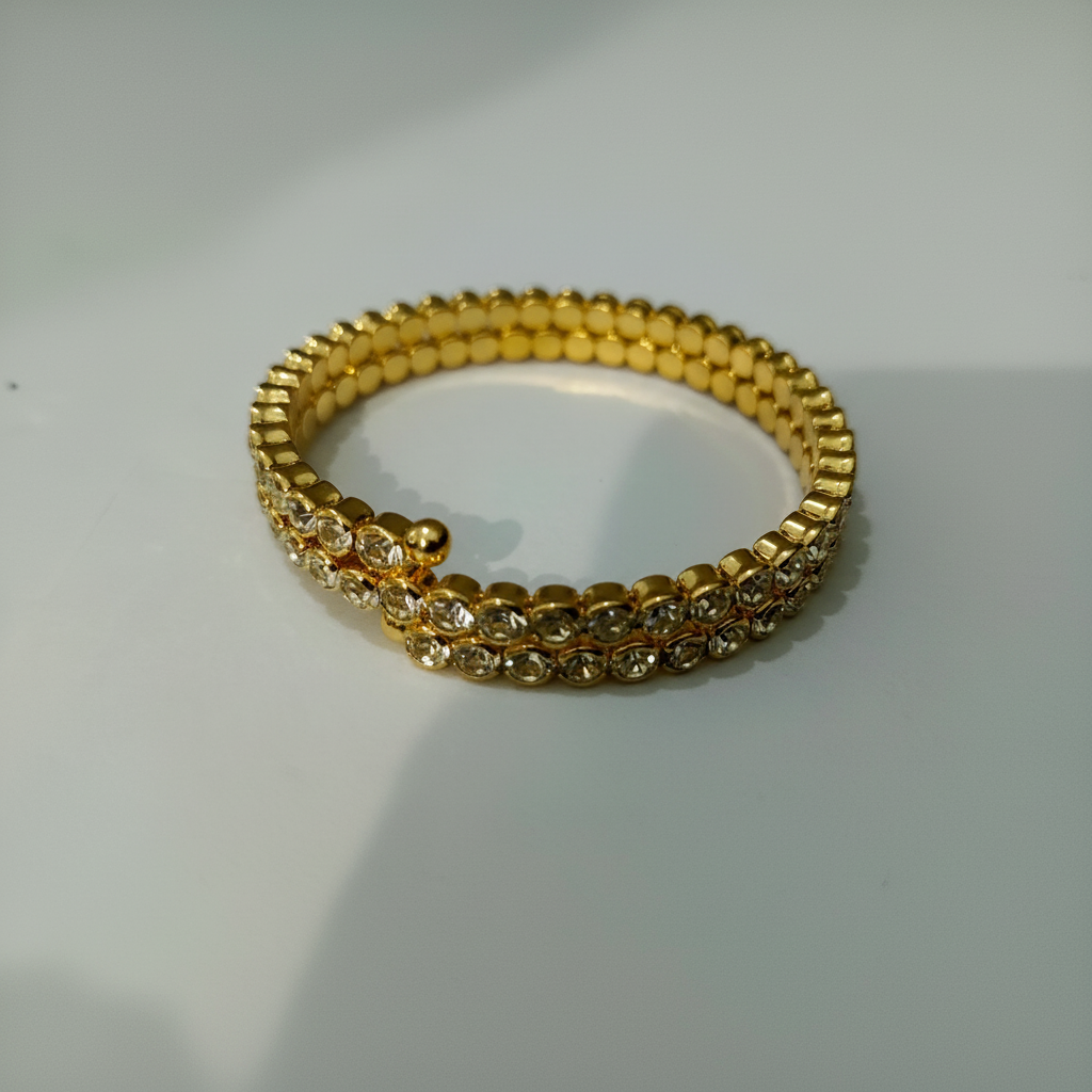 Gold crystal bracelet enhanced product photo