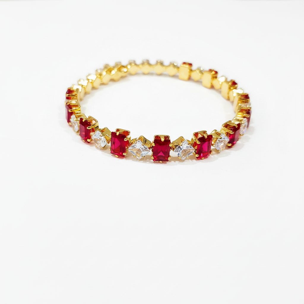 Ruby red crystal bracelet enhanced product photo