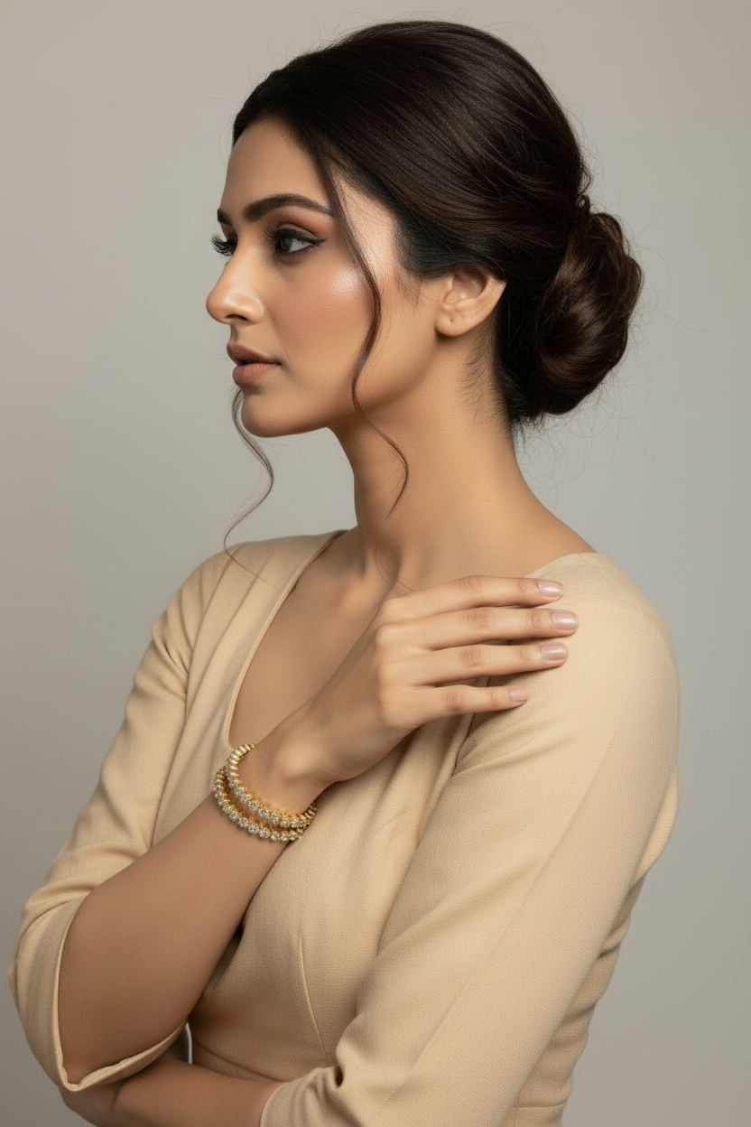 Gold Crystal Flower Bracelets