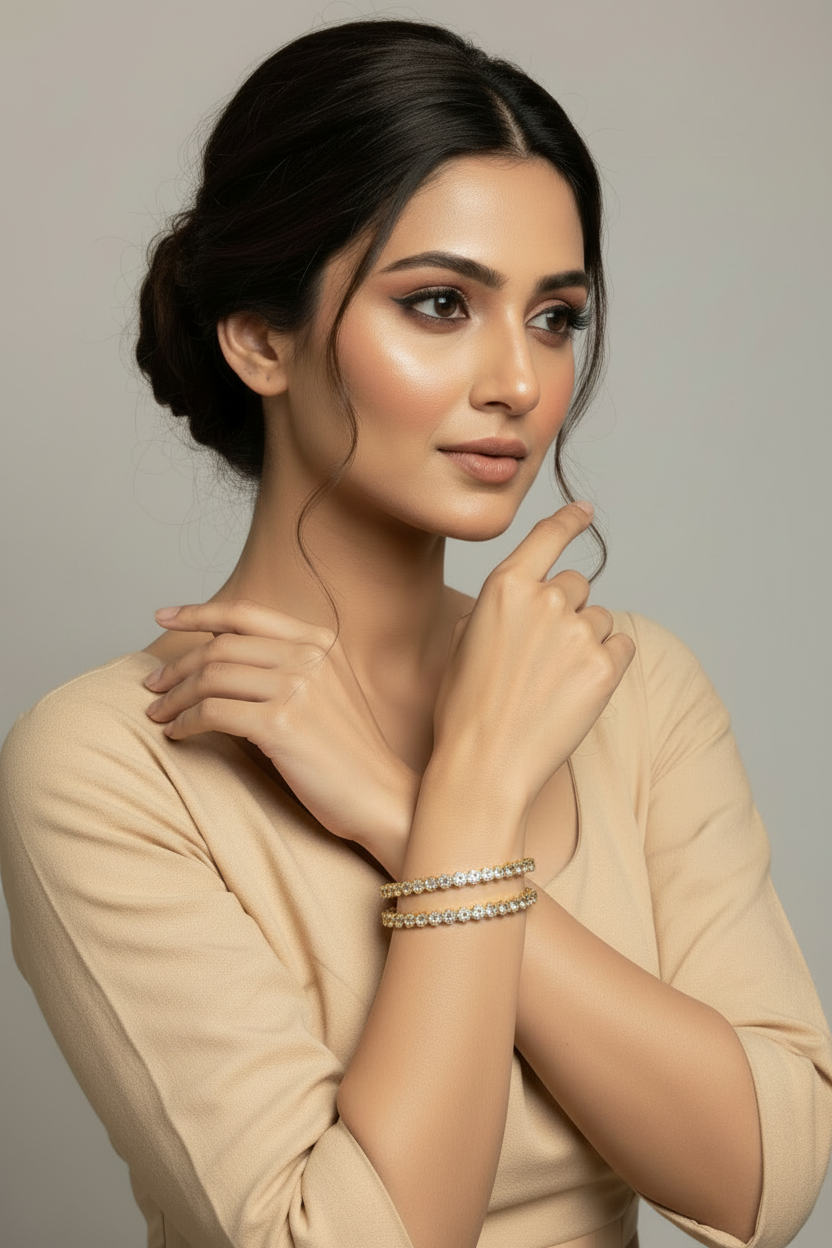 Gold Crystal Flower Bracelets