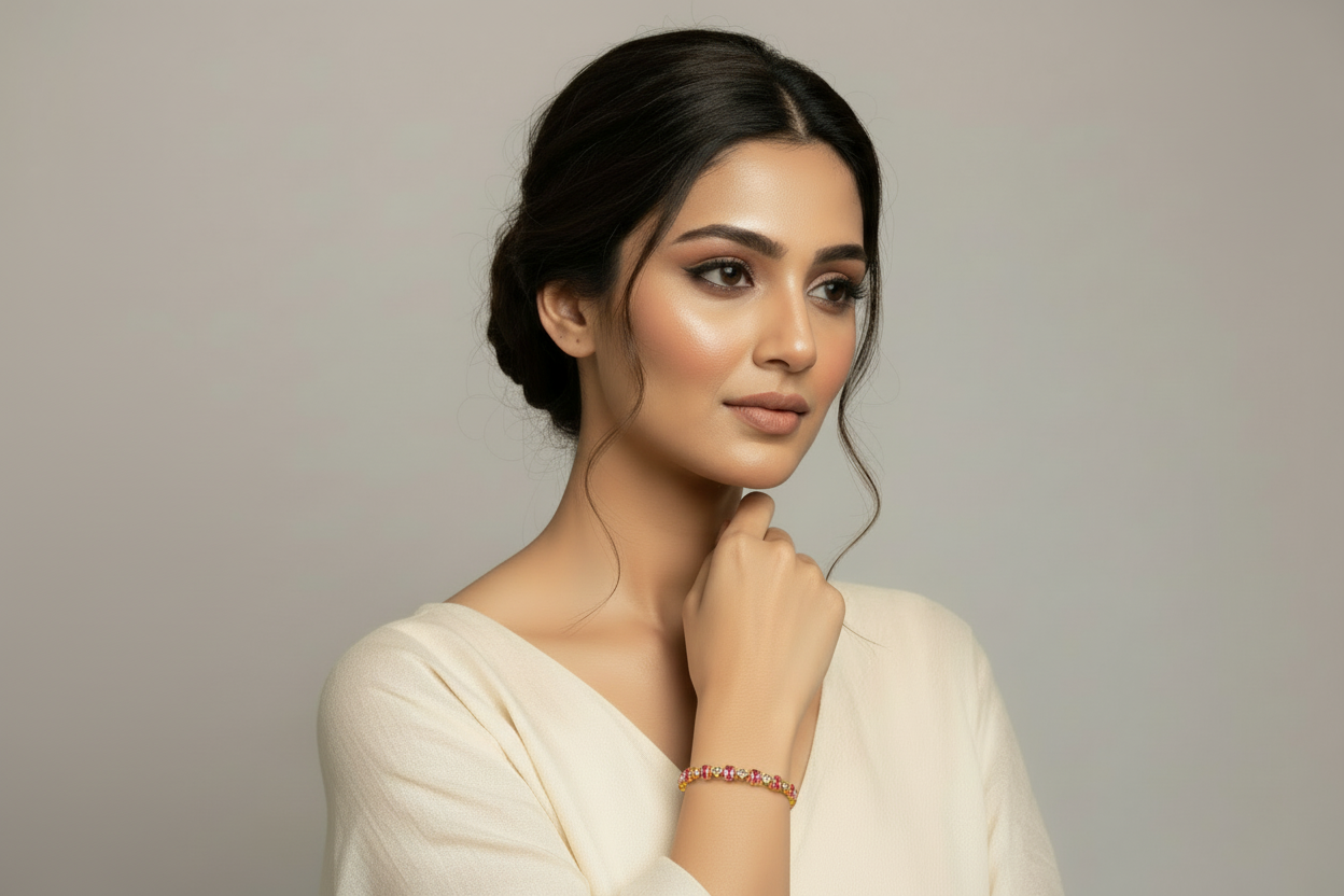 Rose Pink Crystal Bracelet